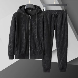 Fendi FF Logo Tracksuit All-Over Monogram – 13113 black set, 3XL