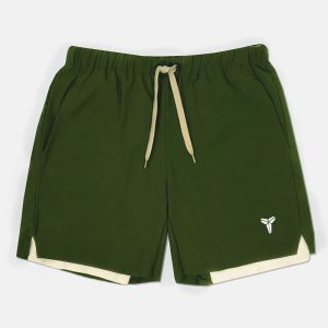 Kobe Performance Shorts Olive with Cream Trim – #2205 Kobe-green-white lining [high quality], 3XL