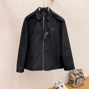 1.1 / 24 pra Pu-Family BLCG Stand-Collar Cargo Jacket with Nylon Pocket and Triangle Logo – As Pictured, 3XL