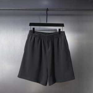 24 B-Family Unisex Loose Casual Shorts with Small Embroidered Logo – Black, L
