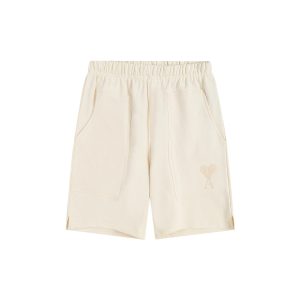 AMI Paris Heart Logo Shorts Embroidered Heart – Light Apricot [15 Medium Terry-Embroidery Style], L