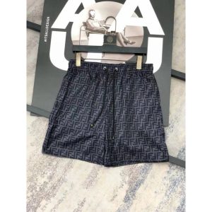 Fendi FF Logo Shorts Monogram Print – Black, XXXL