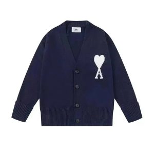 AMI Paris Cardigan Heart Logo – L