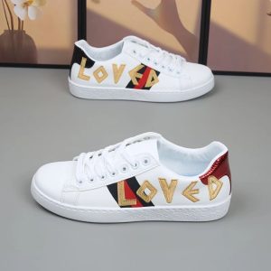 Men’s Embroidered Breathable Skate Shoes – All-Season Casual Style – G60 white, 39