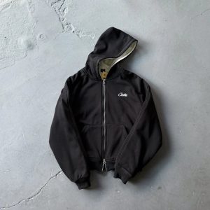 Carhartt Zip-Up Hooded Jacket Black with Contrast Lining – Option E96685B3, L
