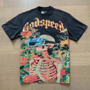 Godspeed Graphic Tee Skeleton VR Floral Print – X1009, L