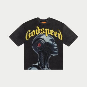 Godspeed Graphic Tee Cyborg Print – X1021, L