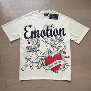 Mixed Emotion Emotion Graphic Tee Cupid Heart Print – 0070 apricot, L