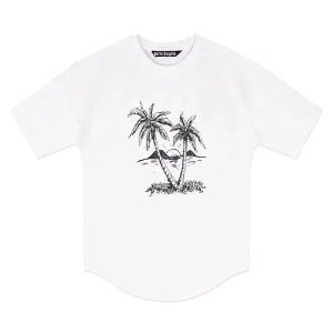 Palm Angels Palm Trees Graphic Tee Black Palm Tree Print – 18, L