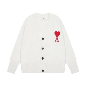 AMI Paris Cardigan Heart Logo – 14, L