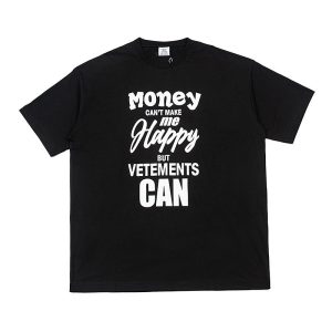 Graphic Tee Money Can't Make Me Happy But Vetements Can – 2302 style black, L