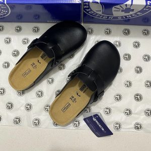 Birkenstock Boston Clog Black Leather – Option 0B1C0649, 35