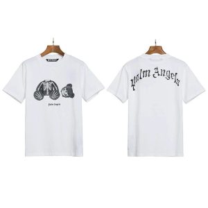 Palm Angels Graphic T-Shirt Skeleton Bear Print – White skeleton bear, L