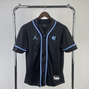 Nike Air Jordan Memphis Grizzlies Buttoned Shirt Black / Blue – L