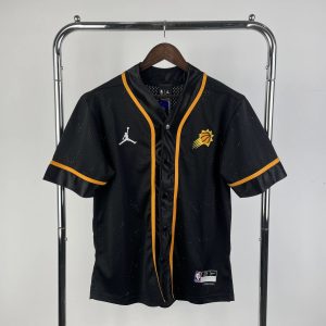 Nike Air Jordan Phoenix Suns Booker Buttoned Shirt Black / Orange – L