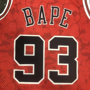Mitchell & Ness x Bape Chicago Bulls Jersey Red / Black – L