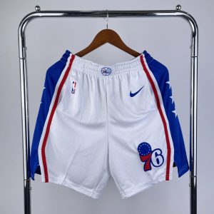 Nike Philadelphia 76Ers Shorts White / Blue – L