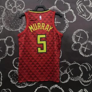 Nike Atlanta Hawks DeJounte Murray Jersey Black / Yellow – L