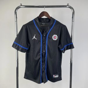 Nike Air Jordan Los Angeles Clippers Buttoned Shirt Black / Blue – L
