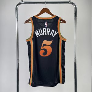 Nike Atlanta Hawks DeJounte Murray 2022-23 Jersey Black / Yellow – L