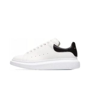 Alexander McQueen Sneaker White with Black Heel Tab – Black/Gold – Leather Tail, 35