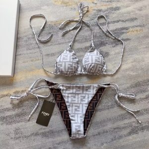 Fendi Bikini Set FF Logo Print – L