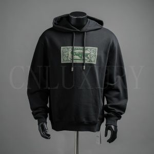 Off-White Dollar Hoodie Black / Green – Black-Crocodile Dollar Print Hoodie, L