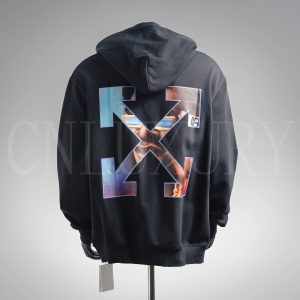 Off-White Barber Arrow Zip Skate Hoodie Black / Blue – Black, L