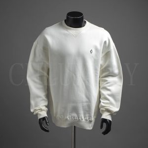 Christian Dior (CD) Sweater White / Black – White-Embroidered Round Neck Sweat with Small Zhang Zi, L