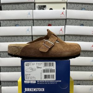 Birkenstock Boston BS Mule – Dark brown suede, 35