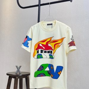 Louis Vuitton (LV) Shirt White / Rainbow – Apricot color, L