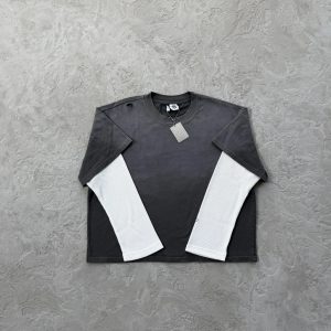 Mertra Two Layered Shirt Dark Grey / White – L