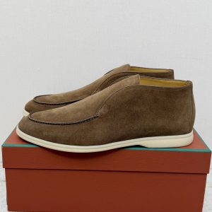 Loro Piana Suede Loafer Olive Brown – N73, 39