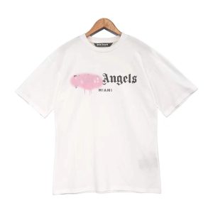Palm Angels Graphic Tee Pink Spray Paint Logo – 40, L