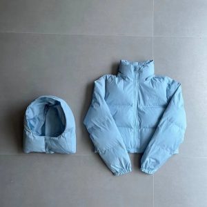 Trapstar Irongate Detachable Hooded Puffer Jacket Baby Blue – L