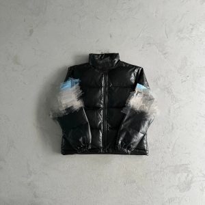 Trapstar Ice Puffer Jacket Black / Blue – L