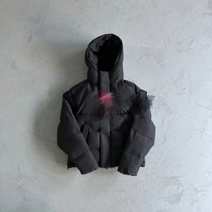 Trapstar Decoded Hooded Down Jacket Black / Red – L