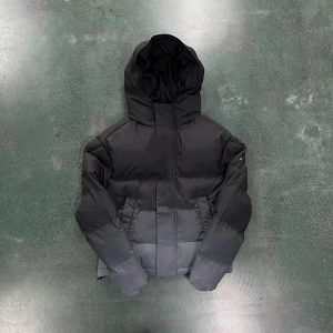 Trapstar Decoded 2022 Hooded Puffer Jacket Black / Grey – L