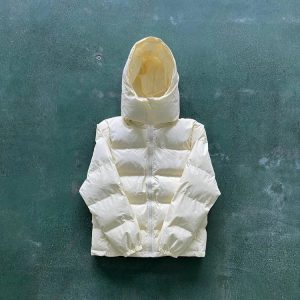 Trapstar Irongate Detachable Hooded Puffer Jacket Beige – L