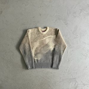 Corteiz C Star Mohair Knit Sweater Beige / Grey – Gradient gray, L