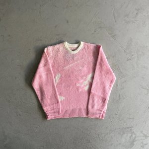 Corteiz C Star Mohair Sweater Pink – Pink, L