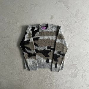 Corteiz Mohair Knit Sweater Camouflage – gray, L