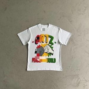 Corteiz CRTZ Peace Inna World Shirt White / Rainbow – white, L