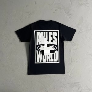 Corteiz Rules The World Shirt Black / White – Black, L