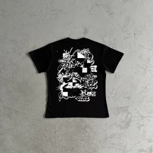 Corteiz Graffiti Shirt Black / White – Black, L