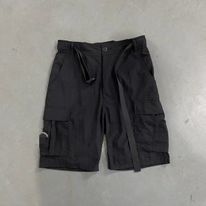Corteiz Nylon Cargo Shorts Black – L